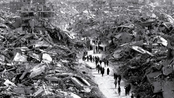 Imaxe da devastación en Gaza