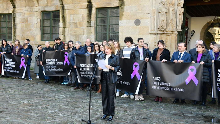 Foto de arquivo do acto do 25N na USC do ano 2024. Foto: Santi Alvite