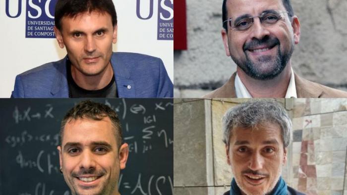 De arriba a abaixo e de esqueda a dereita, Jorge Mira, Henrique Monteagudo, Luís F. Seoane e Xaquín Loredo