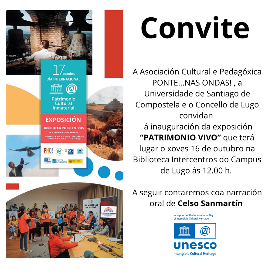 A inauguración da mostra terá lugar o 16 de outubro ás 12 horas na Biblioteca Intercentros de Lugo A inauguración da mostra terá lugar o 16 de outubro ás 12 horas na Biblioteca Intercentros de Lugo