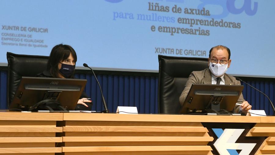  A conselleira de Emprego e Igualdade e o reitor da USC inauguraron o acto. FOTO: Santi Alvite
