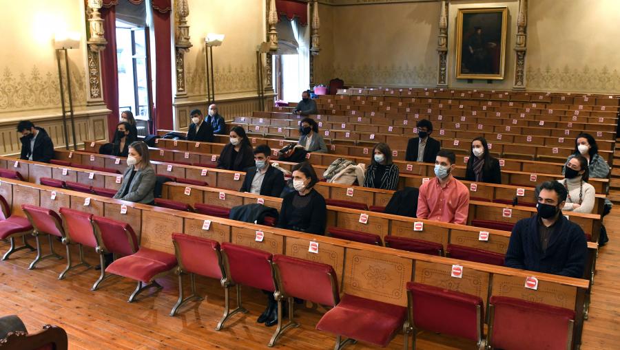 O acto tivo lugar no Paraninfo baixo estritas medidas de seguridade. FOTO: Santi Alvite