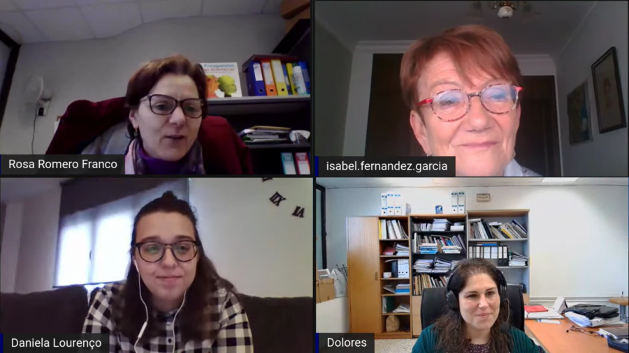 De esquerda a dereita e de arriba a abaixo, Rosa Romero, Isabel Fernández, Daniela Lourenço e Dolores Fernández