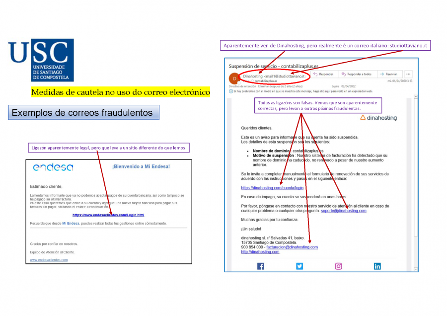 Exemplos de correos fraudulentos II