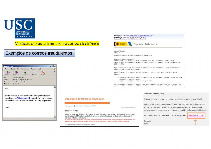 Exemplos de correos fraudulentos III