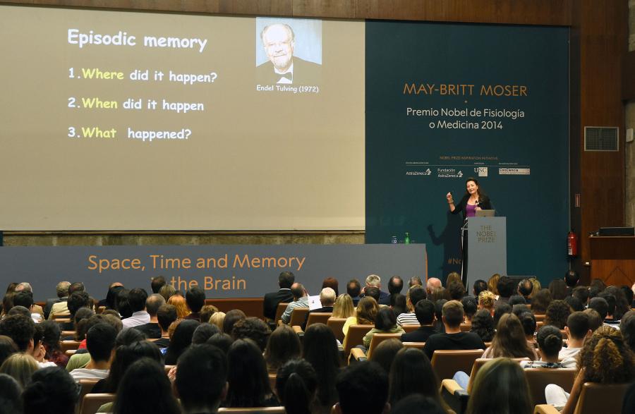 Momento da conferencia de May-Britt Moser