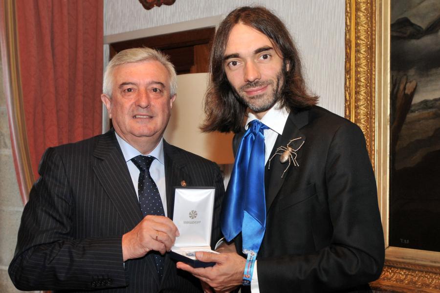 O reitor, Juan Viaño e Cédric Villani O reitor, Juan Viaño e Cédric Villani