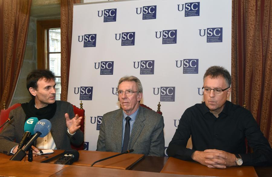 Jorge Mira, Jean-Pierre Sauvage e José Luis Mascareñas na rolda de prensa Jorge Mira, Jean-Pierre Sauvage e José Luis Mascareñas na rolda de prensa