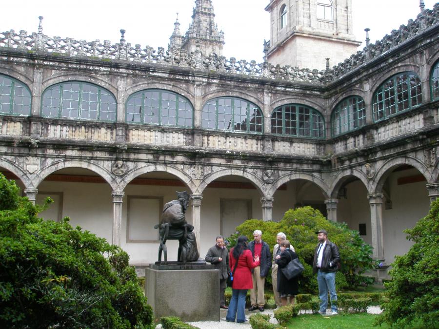 John F. Nash Jr. visitando o Pazo de Fonseca