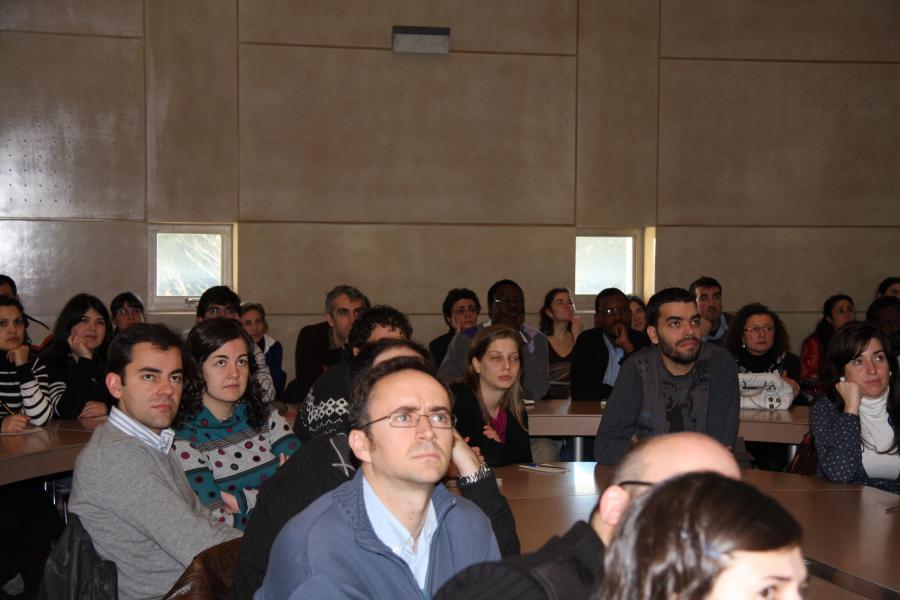 Investigadores asistentes á Xuntanza con Karl Barry Sharpless