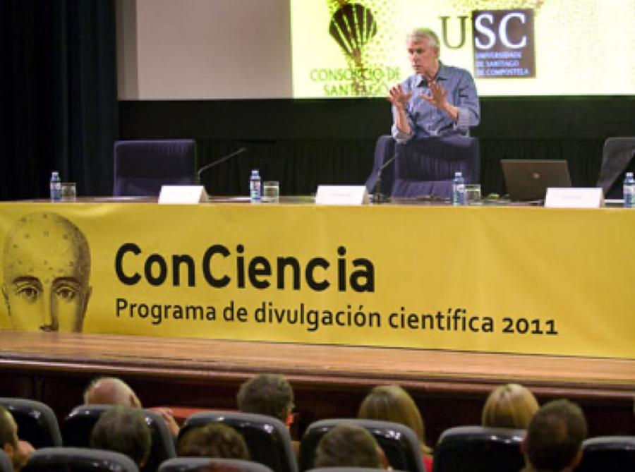 Sir Richard John Roberts impartindo a conferencia