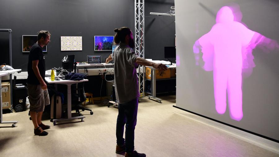 Demostración de  tecnoloxías de Realidade Virtual no 'Inside the Lab' do CiTIUS. FOTO: Santi Alvite