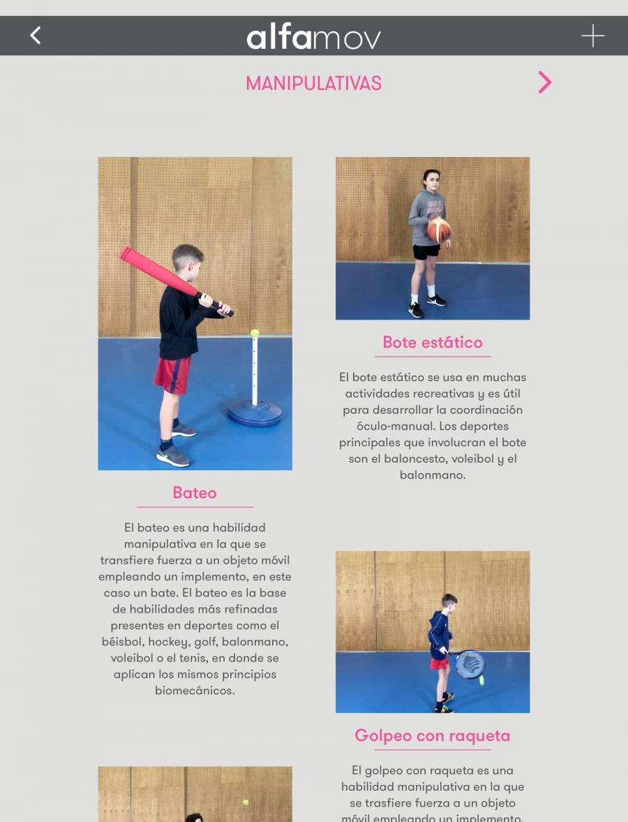 Captura de pantalla da aplicación ALFAMOV