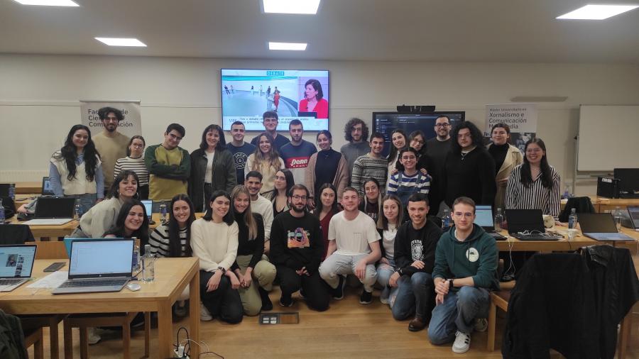 Foto de familia do estudantado participante 