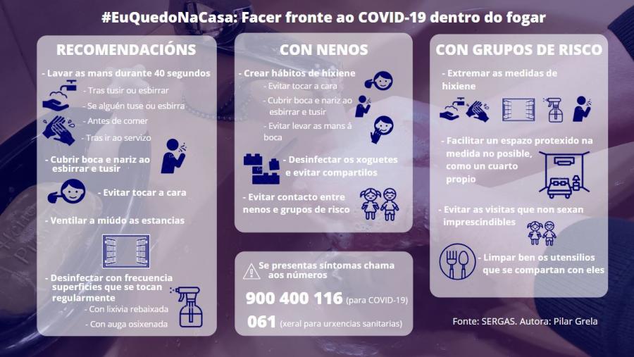 Tamén dentro da casa debe evitarse o contacto coa cara. AUTORA: Pilar Grela