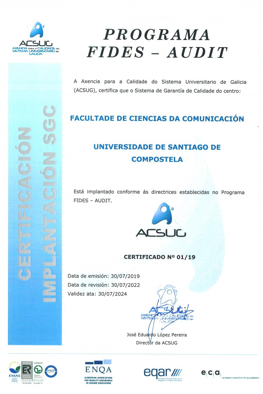 Certificación do SGC