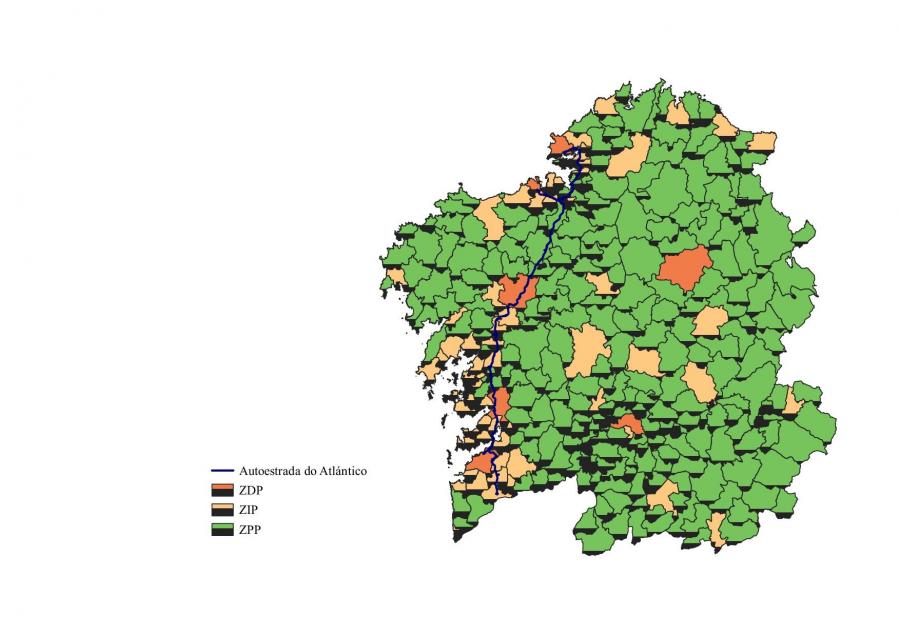 Mapa sobre movementos de poboación moza en Galicia