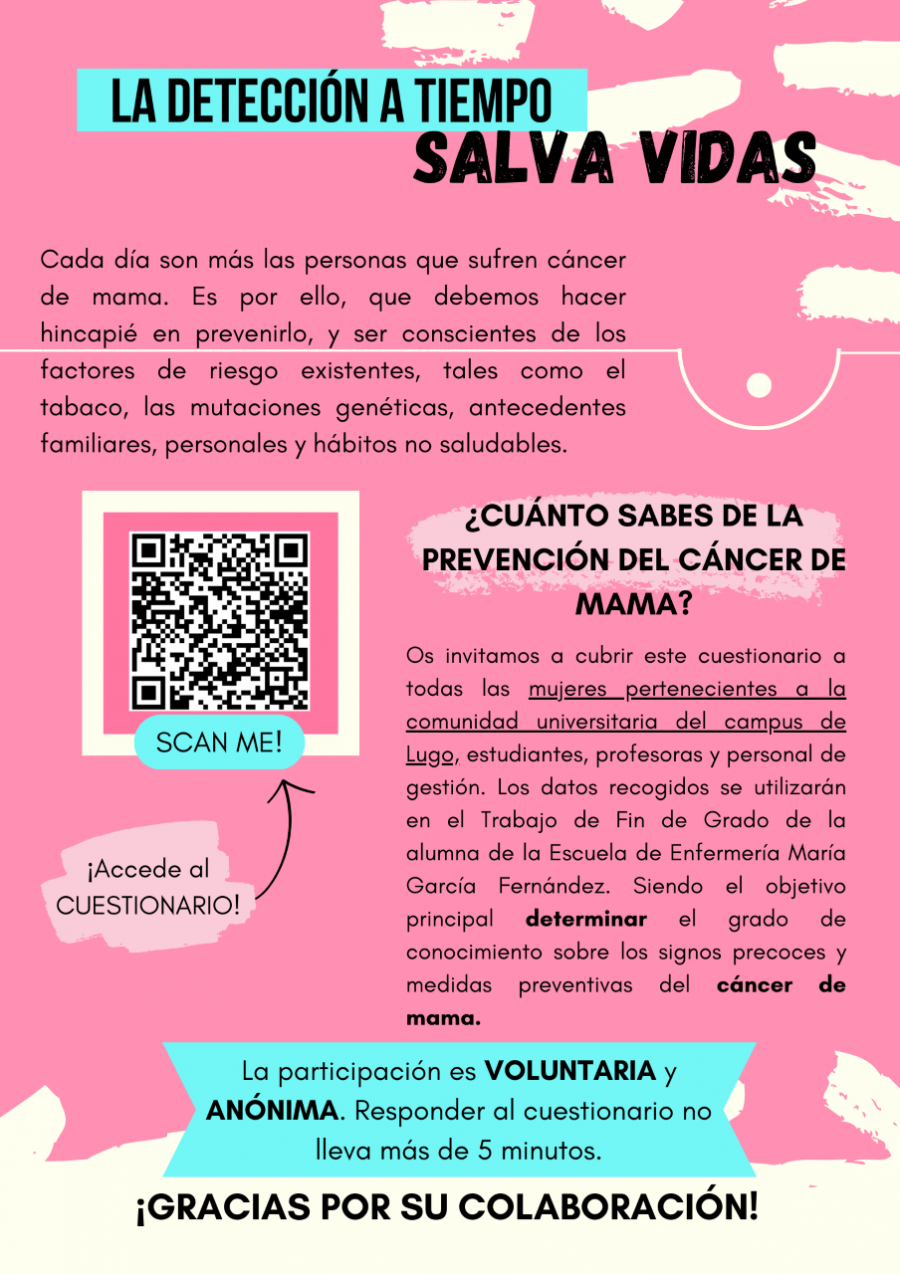 Cartaz da campaña sobre detección de cancro de mama