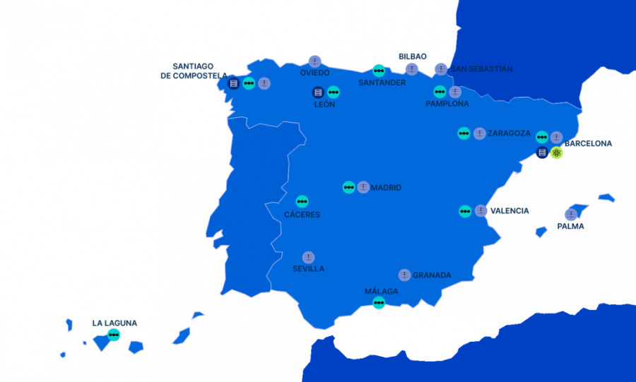 Mapa de institucións asinantes do convenio Quantum Spain. FONTE: Quantum Spain