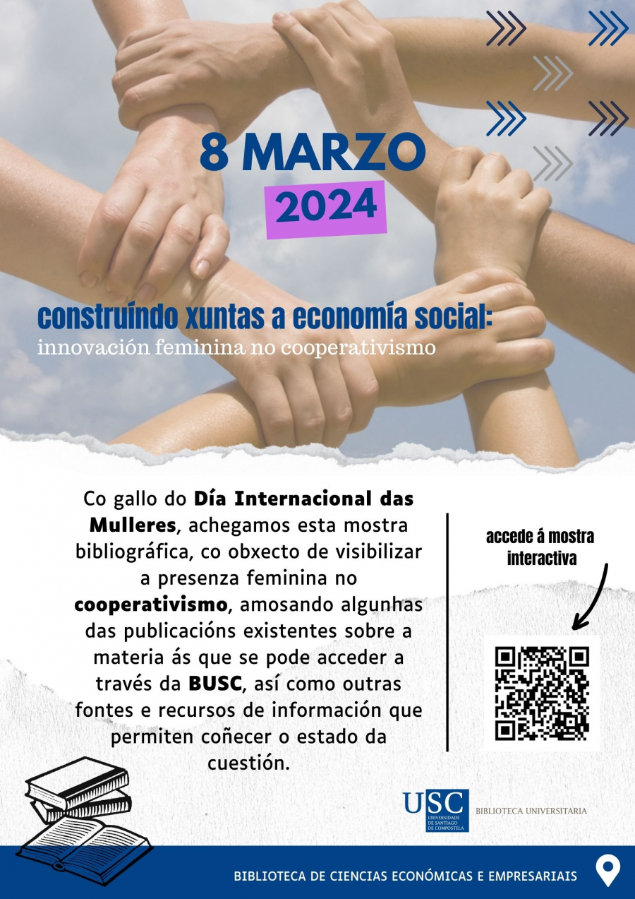 Cartaz da mostra Construíndo xuntas a economía social: innovación feminina no cooperativismo