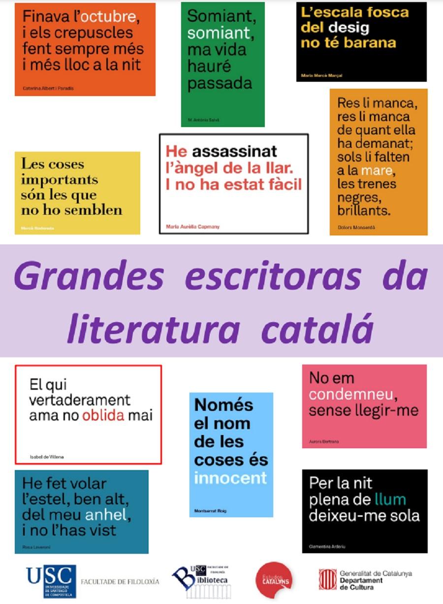 Cartaz da exposición Grandes escritoras da literatura catalá