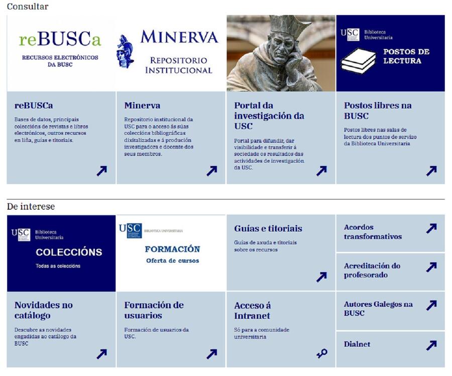 A BUSC vén de actualizar a interface da súa páxina web