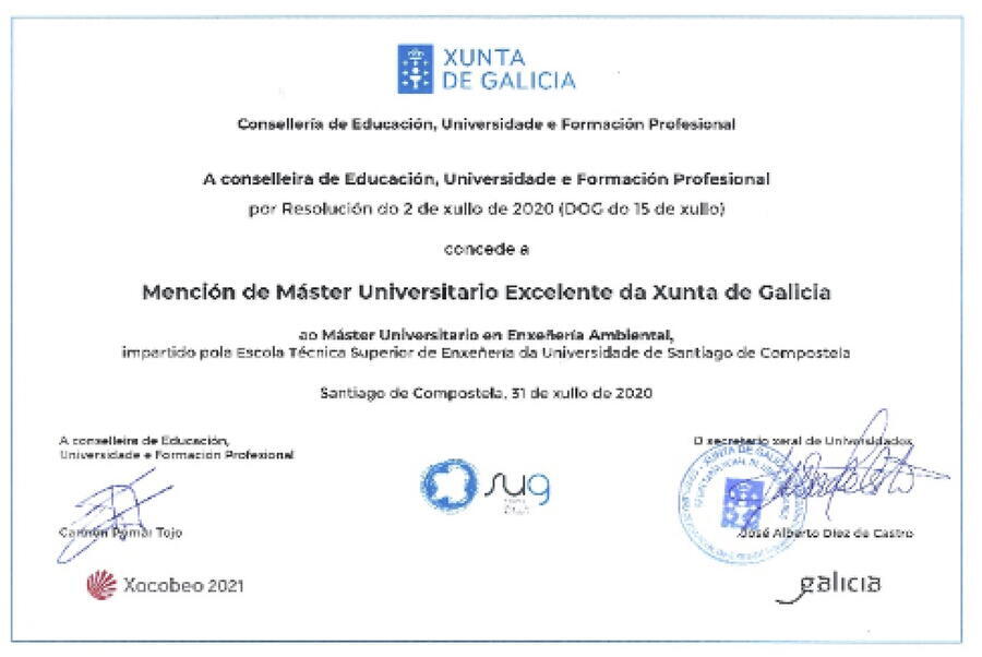  Mención de excelencia de la Xunta de Galicia (2020-2025) 