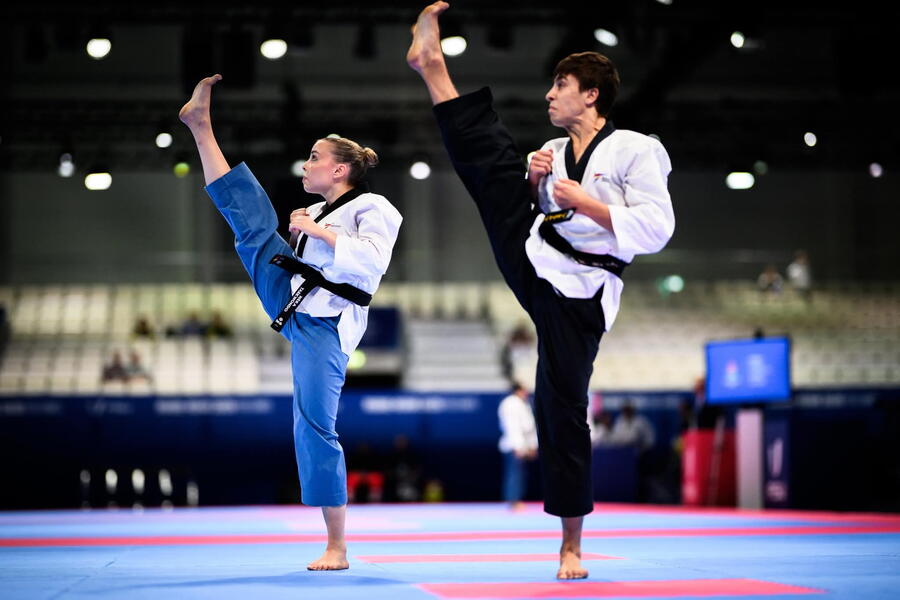 Tomás Fernández e Laura Álvarez, nun momento da competición