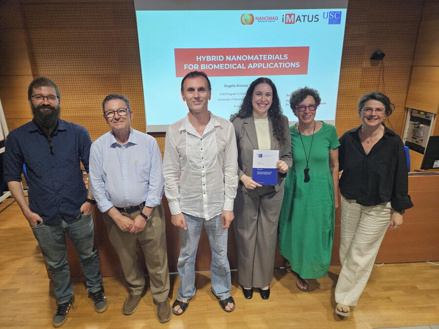 De esquerda a dereita, Juan Gallo, José Rivas, Jorge Mira, Ángela Arnosa, Socorro Castro e Yolanda Piñeiro. FOTO: Carla Fernández Blanco 
