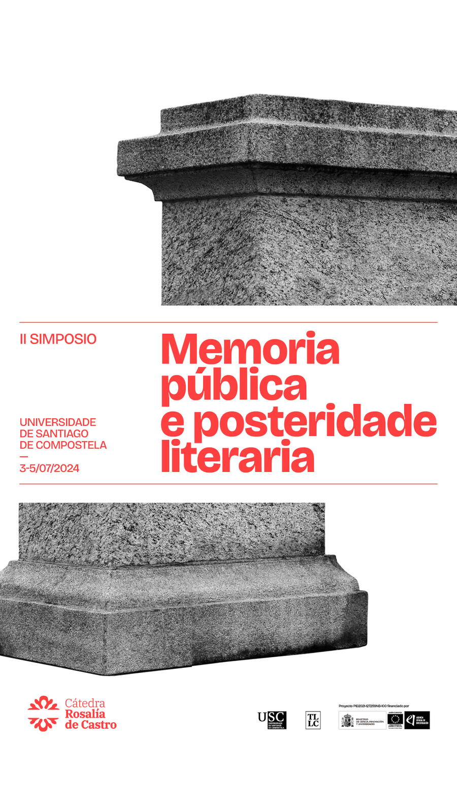 Cartel do II Symposio Memoria pública e posteridade literaria
