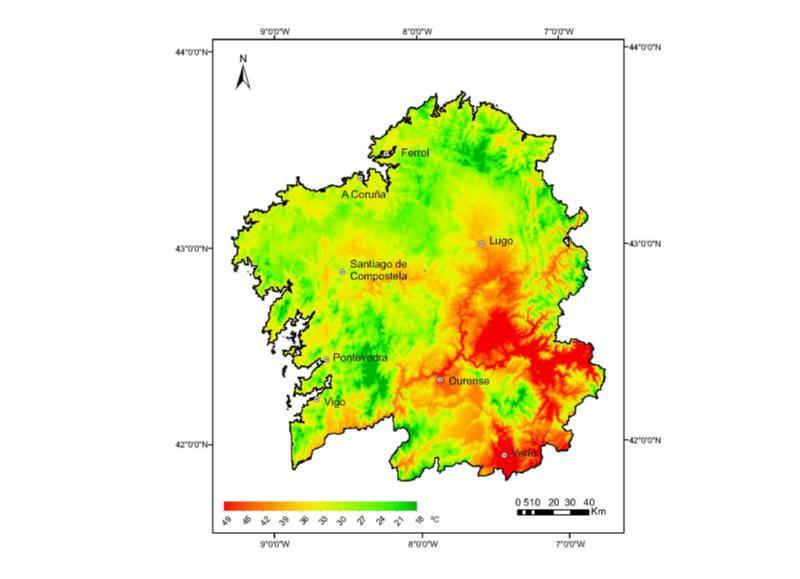 As sensacións térmicas en Galicia superaron os 50 graos centígrados