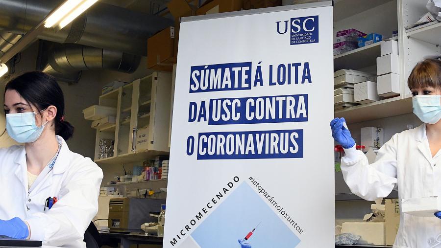 Súmate á loita da USC contra o coronavirus. Foto: Santi Alvite