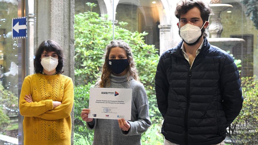 Equipo vencedor do programa Desafíos empresariais con perspectiva de xénero. Foto: Santi Alvite