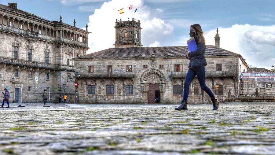 Vista da Reitoría no Colexio de San Xerome
