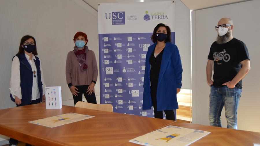 Mar Lorenzo, Tareixa Ferreiro, Montserrat Valcárcel e Bruno Máez, na presentación do VI Findecurta