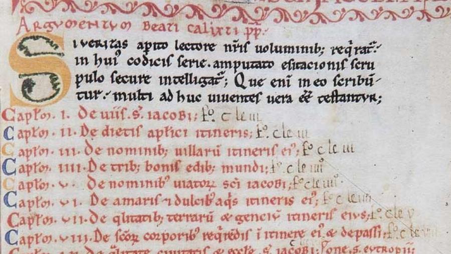 Imaxe do relato 'Iulius Caesar ut traditur', do Codex Calixtinus Imaxe do relato 'Iulius Caesar ut traditur', do Codex Calixtinus