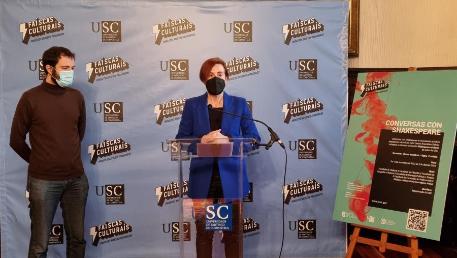 Pilar Murias e Fran Núñez na rolda de prensa celebrada en San Xerome Pilar Murias e Fran Núñez na rolda de prensa celebrada en San Xerome