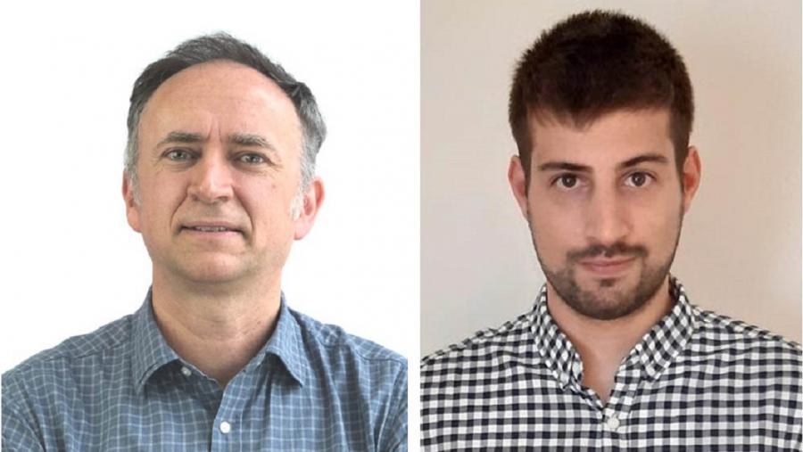 Diego Peña xunto a Iago Pozo, un dos investigadores participantes no estudo