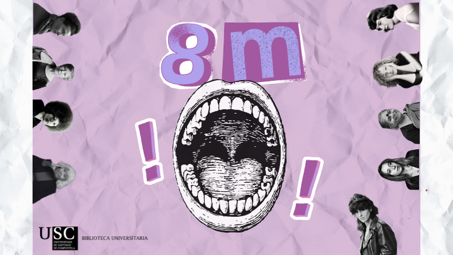 Como cada 8M, a BUSC súmase ás reivindicacións do Día da Muller coa organización de mostras bibliográficas, coloquios e exposicións nos distintos puntos de servizo.  