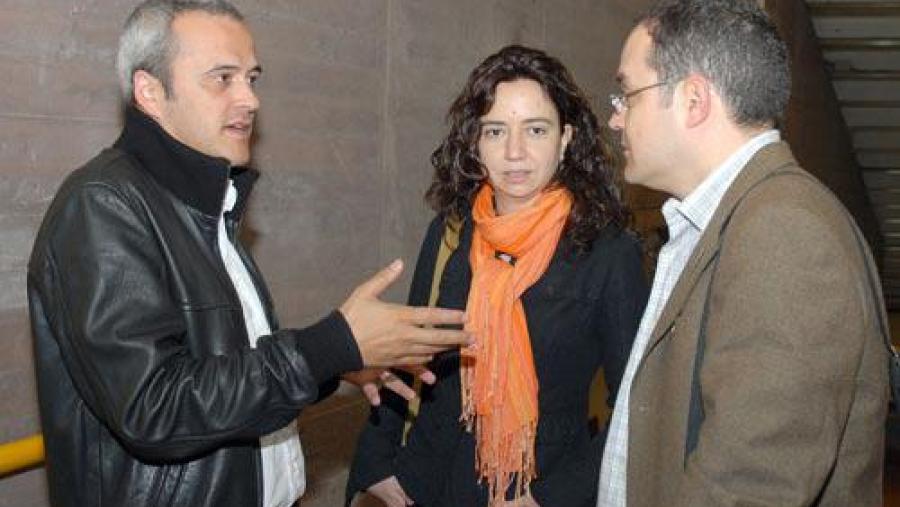 De esquerda a dereita, Javier Agrafojo, Arantxa Vicario e Victoriano de la Torre