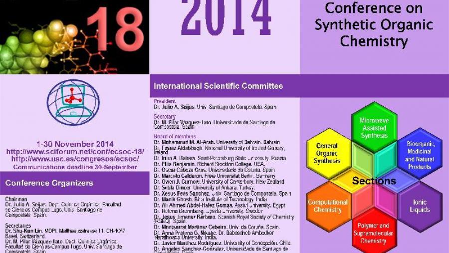 Cartaz da 18 Conferencia Electrónica de Química de Síntese Orgánica