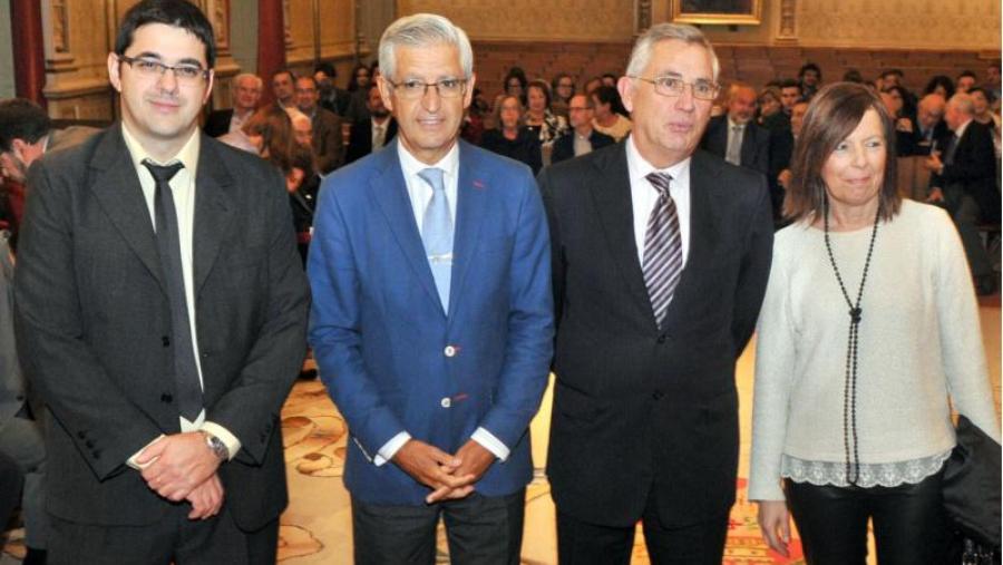 De esquerda a dereita, Xosé Pereira, Juan B. de la Salle Barreiro, José M. García Iglesias e Pilar Rodríguez. Foto: Santi Alvite