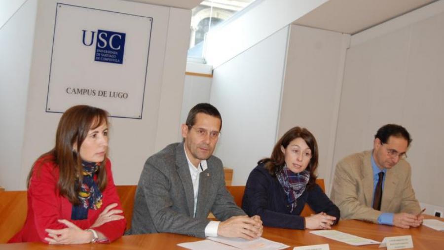 Belén Bande, Andrés Barreiro, Begoña Barreiro e Enrique Arbones, na presentación da rede Igsea