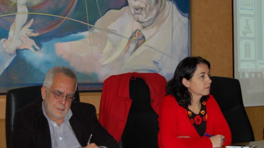 García-Rodeja e Almudena Hospido, na presentación do programa Landcare