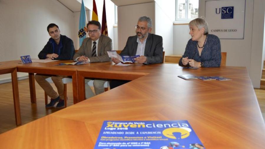 Rivera, Bueno, Fernández e Novo, na presentación do IV Campus de Verán Xuvenciencia