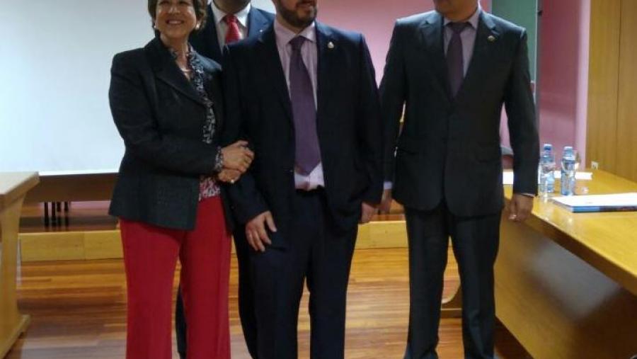Pablo Béjar, entre Morrondo, Díaz y López, na Facultade de Veterinaria Pablo Béjar, entre Morrondo, Díaz y López, na Facultade de Veterinaria