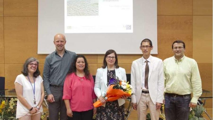 De esquerda a dereita Anuska Mosquera, Robbert Kleerebezem, Mª Eugenia Suárez, Tania Palmeiro, Thelmo Lu e José Luis Campos
