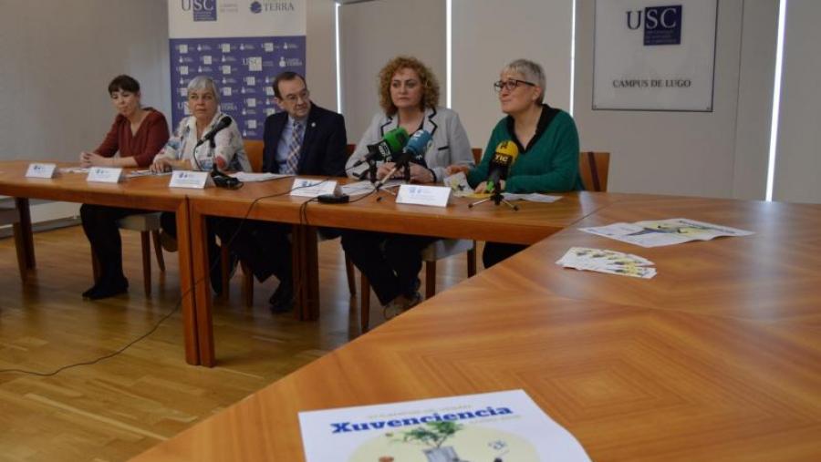 De esquerda a dereita, López Pardo, Basadre, Díez de Castro, López Izquierdo e Novo, na Vicerreitoría de Coordinación de Lugo