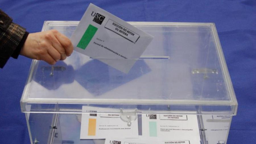 Os profesores Antonio López e Juan Viaño, candidatos provisionais a reitor da USC