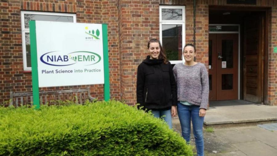 Rocío Losada e Marta  Rodríguez, nas instalacións do instituto de investigación hortícola e agrícola de East Malling, no condado británico de Kent Rocío Losada e Marta  Rodríguez, nas instalacións do instituto de investigación hortícola e agrícola de East Malling, no condado británico de Kent